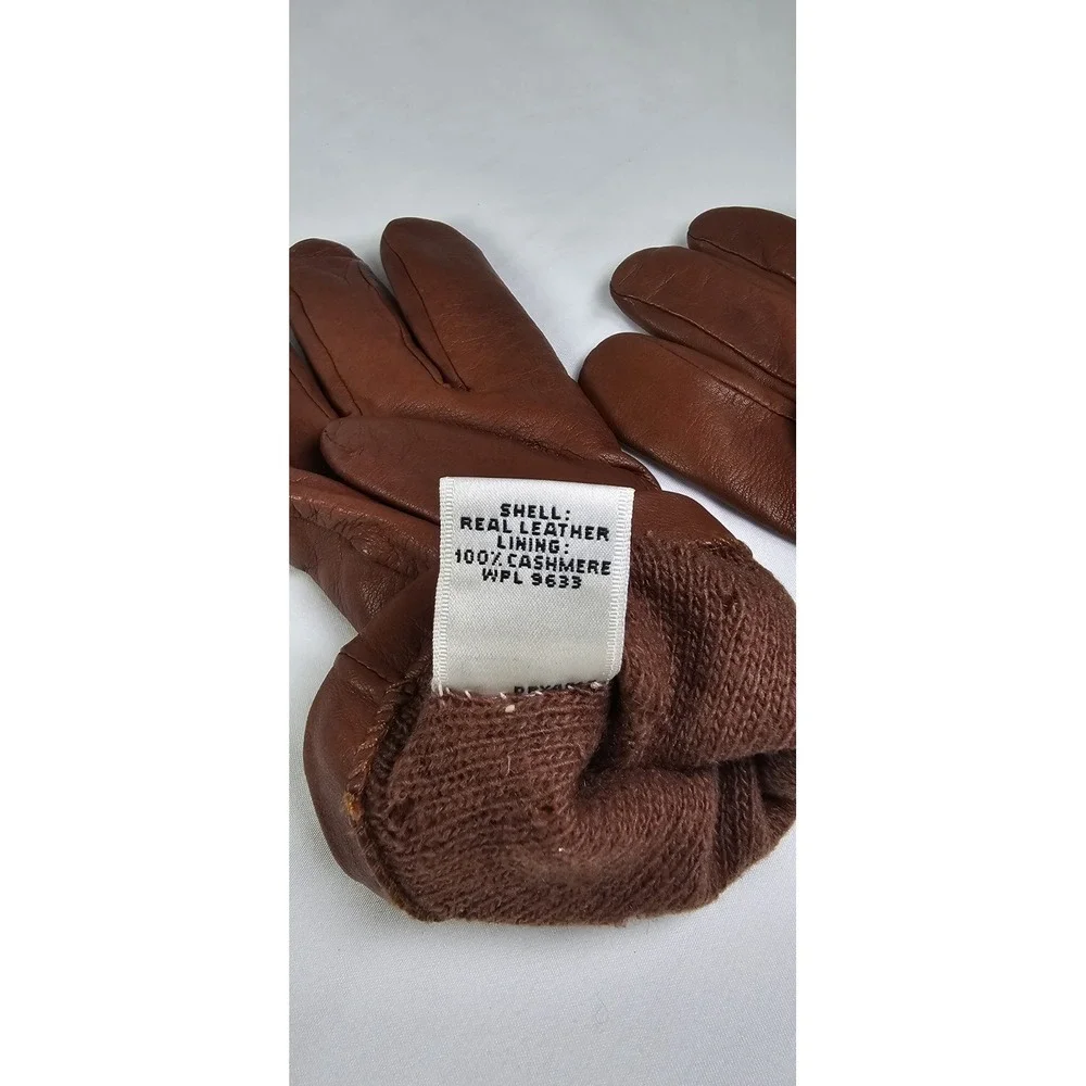 Preston And York‎ Dark Red Women's Leather Gloves With Cashmere Lining Size 8